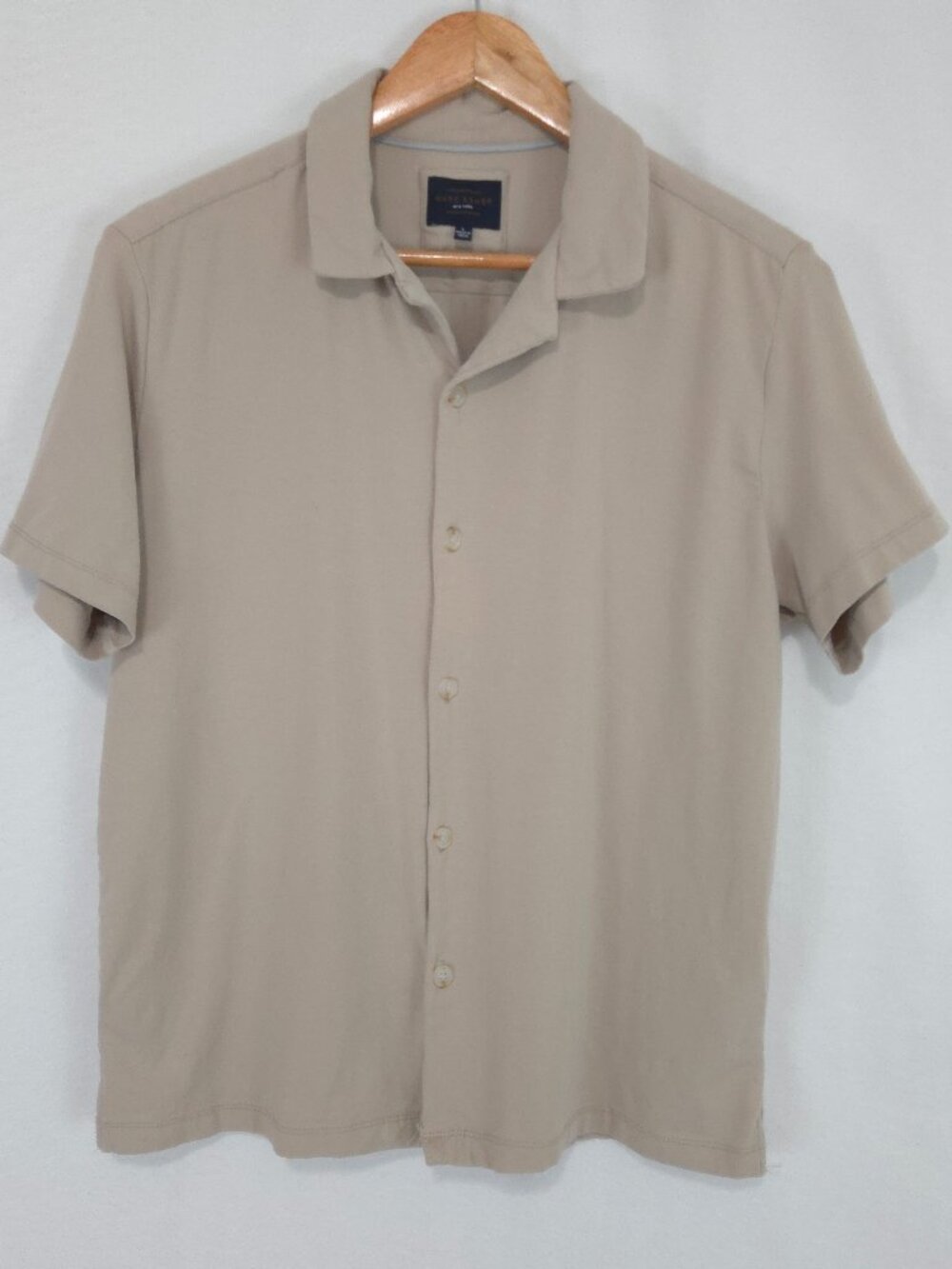 Marc Asher Men's Beige Knit Button Up Shirt